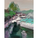 y15946-油畫-油畫風景系列-拱橋